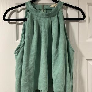 Lightweight suede high neck top